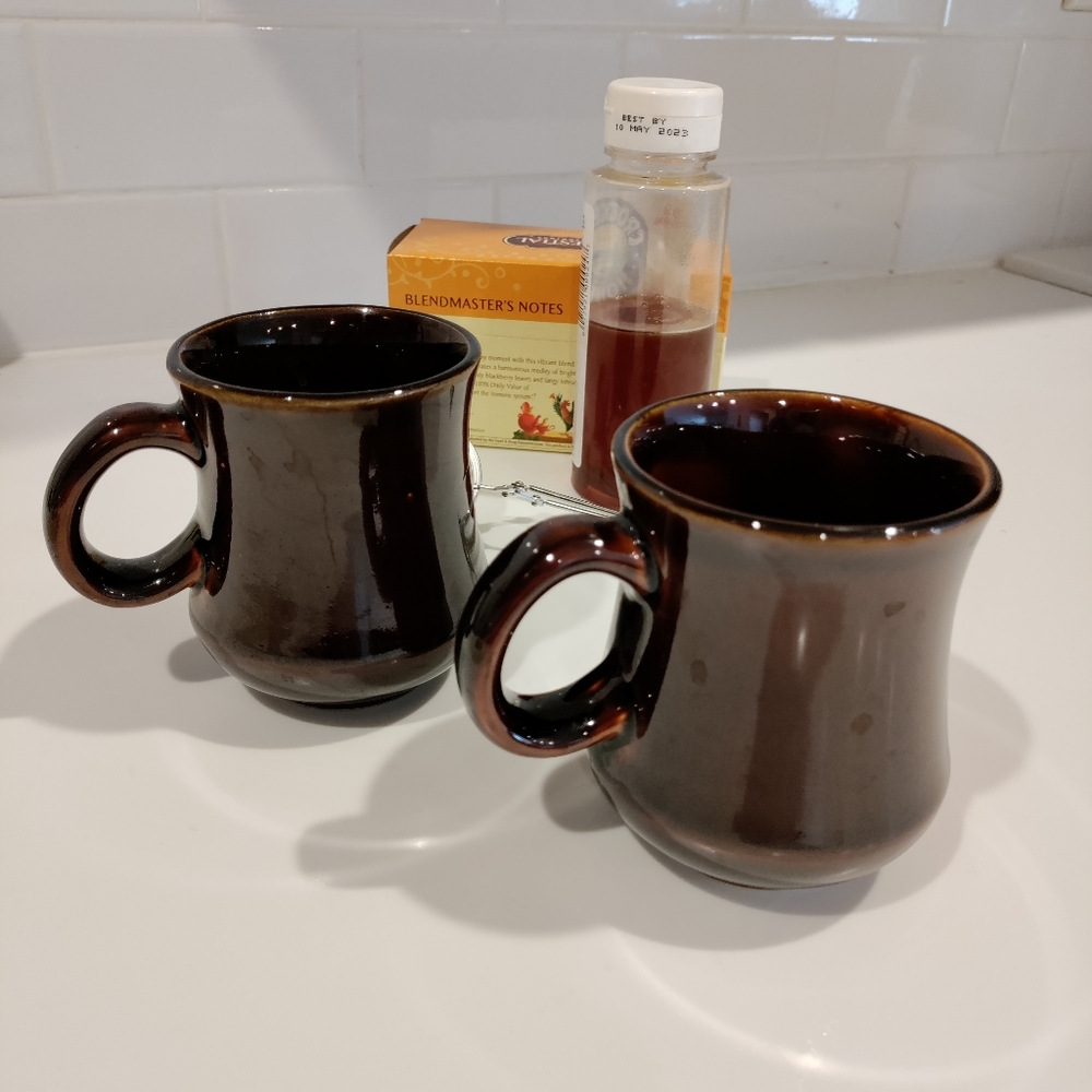 Pair of vintage cafe mugs